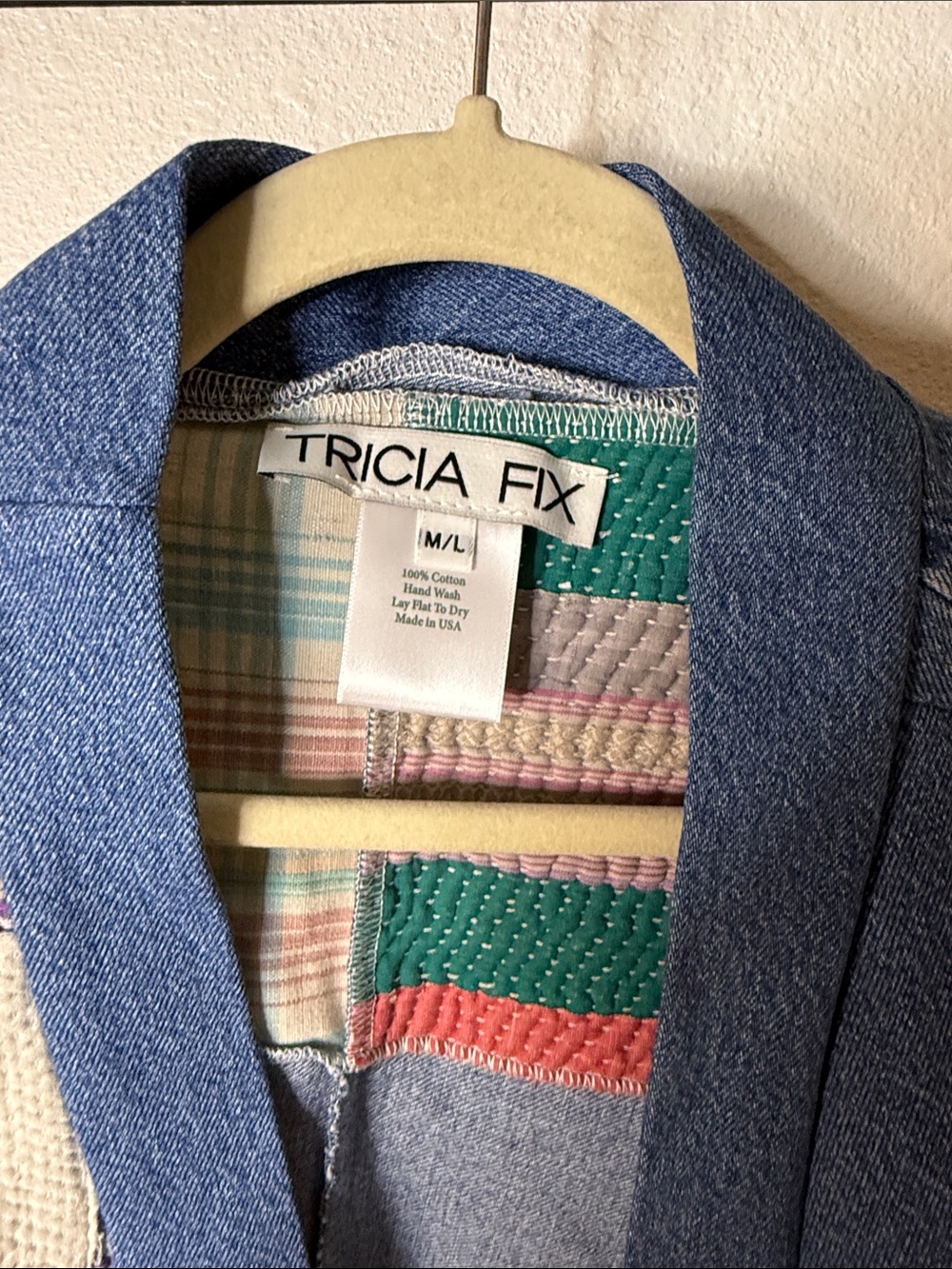 Tricia Fix Patchwork Denim & Kantha Kimono Jacket - One of a kind M/L NWOT - Picture 2 of 3